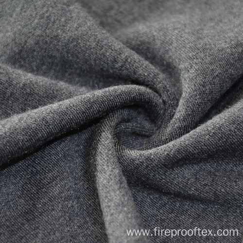 Fireproof Cotton Acrylic Blend Dark Grey Knitted Fabric